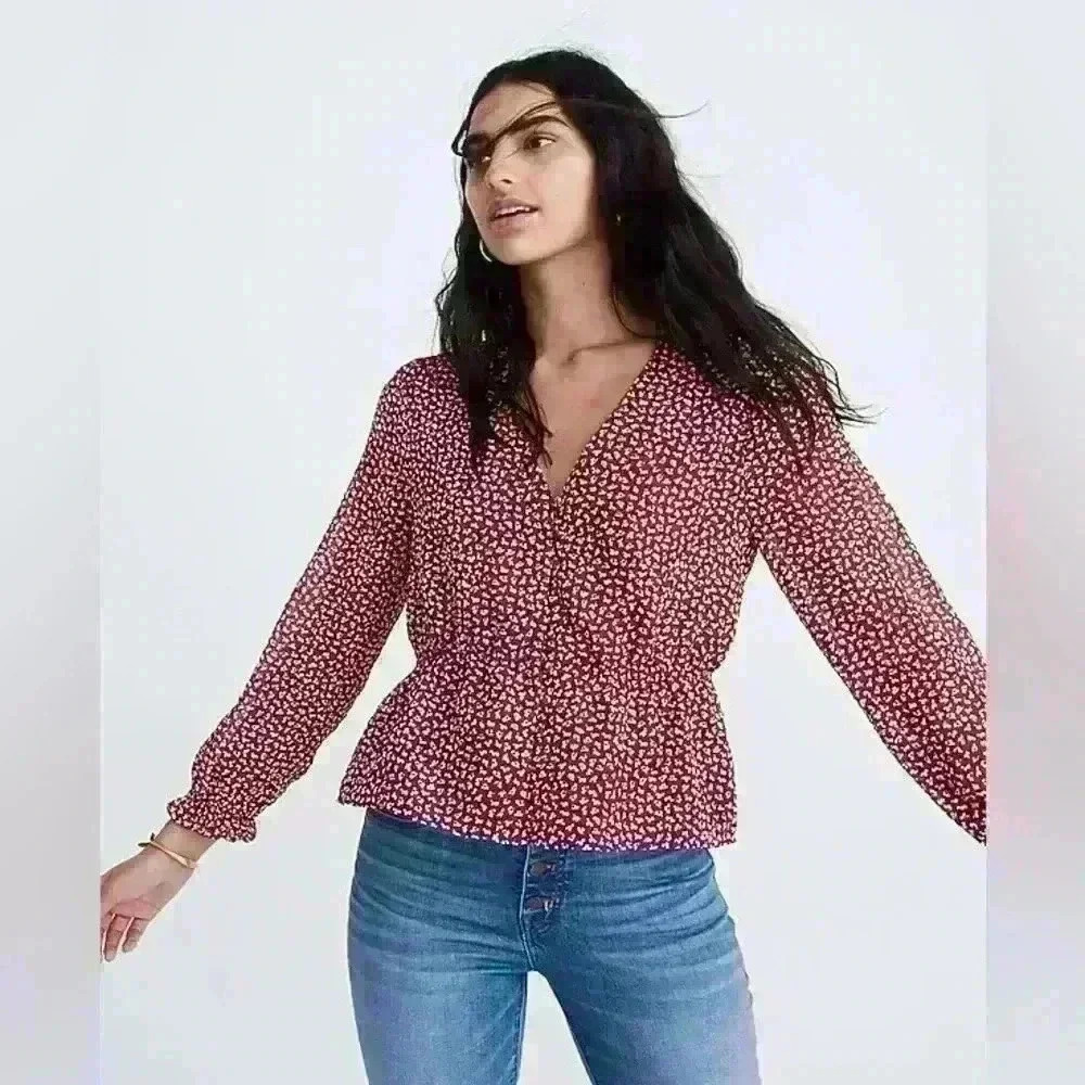 Madewell Overture Top in Ditsy Flowers Size XS - Picture 2 of 9